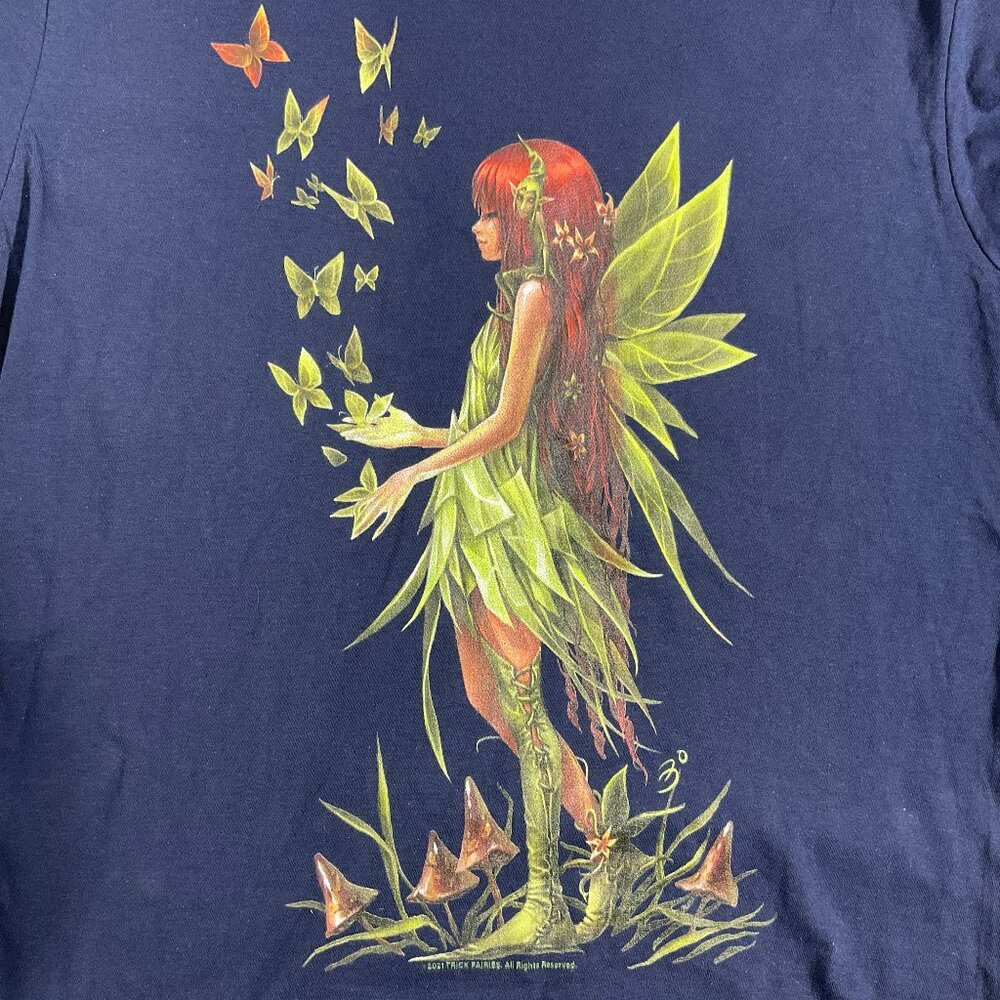 NWOT Med Fairy TShirt Navy Short Sleeve Butterflies Cottagecore